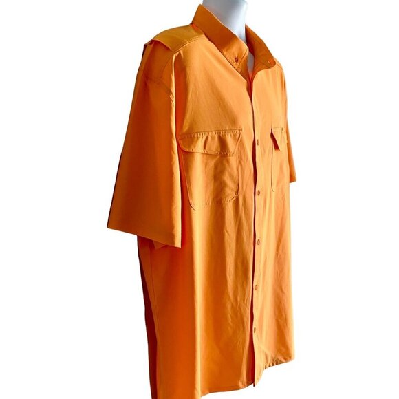 Silver Bait Orange Outdoor Short Sleeve Button Down Shirt Vented Back 2XLT NEW - Picture 4 of 7